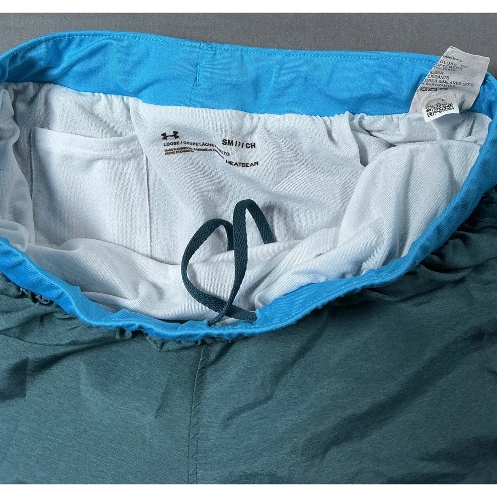 Under Armour Womens Fly By HeatGear Running Shorts Teal Blue Small Loose Fit